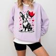 Boston Terrier Dog Valentine's Day Dog Owner Comfort Colors Sweatshirt Orchid