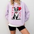 Boston Terrier Dog Valentine's Day Dog Owner Valentine Comfort Colors Sweatshirt Orchid