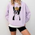Boston Terrier Dog Wearing Crown For Men Women Girls Kids Comfort Colors Sweatshirt Orchid