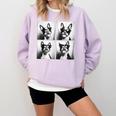 Boston Terrier Dogs With Sunglasses Photo Pets Meme Comfort Colors Sweatshirt Orchid