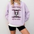 Boston Terrier Don't Mess With American Gentleman Dog Lover Comfort Colors Sweatshirt Orchid