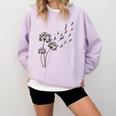 Boston Terrier Flower Fly Dandelion Dog Lover Dog Dad Comfort Colors Sweatshirt Orchid
