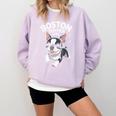 Boston Terrier Girl Cute Cartoon For Dog Owners Pet Terrier Comfort Colors Sweatshirt Orchid
