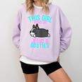 Boston Terrier This Girl Runs On Jesus And Boston Terriers Comfort Colors Sweatshirt Orchid