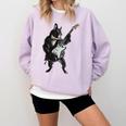 Boston Terrier Guitar Comfort Colors Sweatshirt Orchid
