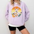 Boston Terrier Guitar Retro Comfort Colors Sweatshirt Orchid