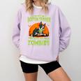 Boston Terrier Halloween Zombie American Gentleman Dog Lover Comfort Colors Sweatshirt Orchid