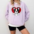 Boston Terrier Heart Cute Puppy Lover Or Dog Owner Comfort Colors Sweatshirt Orchid