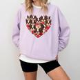 Boston Terrier Heart Valentine Boston Terrier Comfort Colors Sweatshirt Orchid
