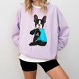 Boston Terrier I Love Mom Apparel Comfort Colors Sweatshirt Orchid