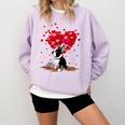 Boston Terrier Lover Heart Shape Boston Terrier Valentine Comfort Colors Sweatshirt Orchid