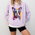 Boston Terrier Lover Pop Art Color Boston Terrier Dog For Men Women Girls Kids Comfort Colors Sweatshirt Orchid