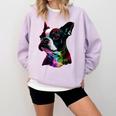 Boston Terrier Lovers Colorful Pop Art Boston Terrier Comfort Colors Sweatshirt Orchid