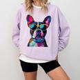 Boston Terrier Lovers Pop Art Boston Terrier Comfort Colors Sweatshirt Orchid