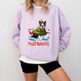 Boston Terrier Merry Christmas Tree Lights Dog X-Mas Dogs Comfort Colors Sweatshirt Orchid