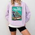 Boston Terrier Merry Christmas Tree Truck Dog X-Mas Comfort Colors Sweatshirt Orchid