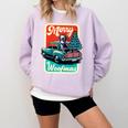 Boston Terrier Merry Christmas Tree Truck Santa Dog X-Mas Comfort Colors Sweatshirt Orchid