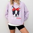 Boston Terrier Mom Bostie Women Girls Comfort Colors Sweatshirt Orchid
