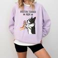 Boston Terrier Mom Dogs Mum Woman Comfort Colors Sweatshirt Orchid