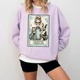 The Boston Terrier Mom Skeleton Spooky Season Halloween Comfort Colors Sweatshirt Orchid