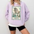 Boston Terrier Mom Skeleton Tarot Card Witch Vibes Dog Mom Comfort Colors Sweatshirt Orchid