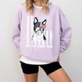 Boston Terrier Papa Cool Dog Lover USA American Flag Men Women Comfort Colors Sweatshirt Orchid