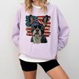Boston Terrier Patriotic 4th Of July USA American Flag Comfort Colors Sweatshirt Orchid