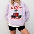Boston Terrier Santa Claus Hat Merry Christmas Dog X-Mas Comfort Colors Sweatshirt Orchid