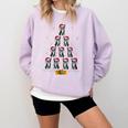 Boston Terrier Santa Hat Xmas Light Men Women Christmas Tree Comfort Colors Sweatshirt Orchid