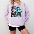 Boston Terrier Santa Starry Night Van Gogh Christmas Dog Men Women Kids Comfort Colors Sweatshirt Orchid