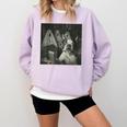 Boston Terrier Selfie With Ghosts Halloween Dog Lover Comfort Colors Sweatshirt Orchid