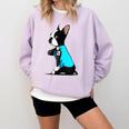 Boston Terrier Tattoos I Love Mom Comfort Colors Sweatshirt Orchid