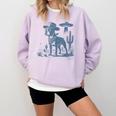 Boston Terrier UFO Cowboy Dog Dog Mom Dog Dad Alien Dog Comfort Colors Sweatshirt Orchid