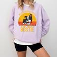 Boston Terrier Never Underestimate a Girl With a Bostie Comfort Colors Sweatshirt Orchid