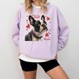 Boston Terrier Is My Valentine Cute Pet Dog Owner Valentine Comfort Colors Sweatshirt Orchid