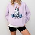 Boston Terrier Weightlifting Deadlift Men Fitness Gym Comfort Colors Sweatshirt Orchid