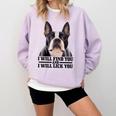 Boston Terrier Will Find And Lick You Bostie Mom Comfort Colors Sweatshirt Orchid