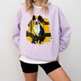 Boston Terrier s Mid-Century Modern Art s Street Grunge Comfort Colors Sweatshirt Orchid