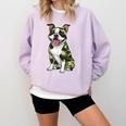 Camo Boston Terrier Pet Owner Camouflage Dog Lover Comfort Colors Sweatshirt Orchid