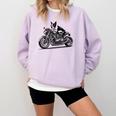 Cool Boston Terrier Riding a Motorcycle Biker Dog Lover For Men Women Kids Comfort Colors Sweatshirt Orchid