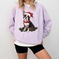 Cute Boston Terrier Dog Christmas Merry X-Mas Graphic Comfort Colors Sweatshirt Orchid