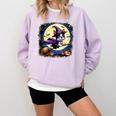 Cute Boston Terrier Halloween Costume Dog Lover Women Girls Comfort Colors Sweatshirt Orchid