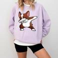 Dabbing Red Boston Terrier Dab Dance Dog Men Women Kids Comfort Colors Sweatshirt Orchid