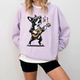 Dog Playing Guitar Singing Boston Terrier For Men Women Girls Kids Comfort Colors Sweatshirt Orchid