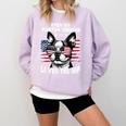 Even My Boston Terrier Loves Trump Trump Supporter Dog Lover Comfort Colors Sweatshirt Orchid
