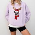 Family Matching Reindeer Xmas Boston Terrier Christmas Comfort Colors Sweatshirt Orchid