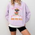 This Girl Loves Watermelon And Her Boston Terrier Dog Mother Comfort Colors Sweatshirt Orchid