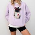 Girls I Heart Mom Love Mama Boston Terrier Dog Lover Comfort Colors Sweatshirt Orchid