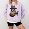 Guitar Shirt Boston Terrier Dog Playing Acoustic Guitar Comfort Colors Sweatshirt Orchid