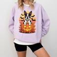 Halloween Retro Boston Terrier Comfort Colors Sweatshirt Orchid